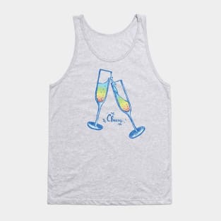Champagne cheers new-year party Tank Top